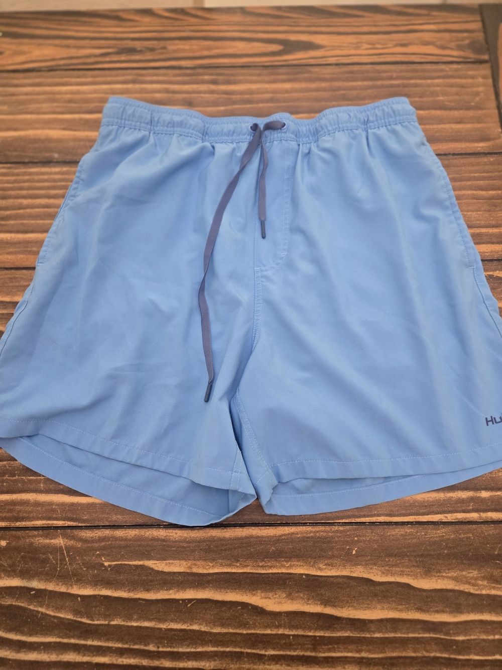 Huk Men's Sky Blue Swim Trunks with Drawstring